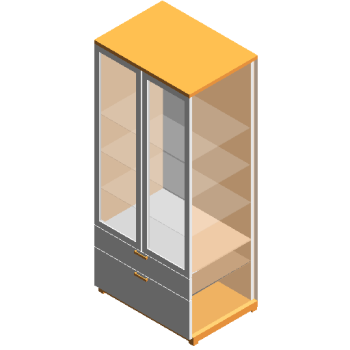 Glass display cabinet revit family