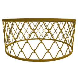 Mesa redonda com moldura dourada skp