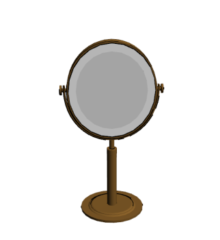 Golden table mirror skp