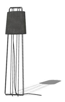 Lámpara de pie gris con cinta skp