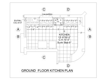 Ground Floor Kitchen Design Plan .dwg