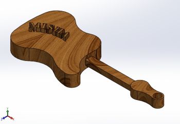 Guitar keychain Solidworks model
