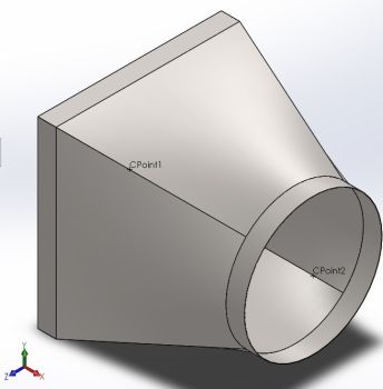 HVAC round duct square reducer Solidworks part