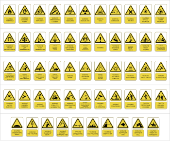 Hazard warning signs CAD collection dwg