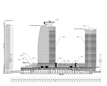 High Rise Building Elevations with Terrace .dwg