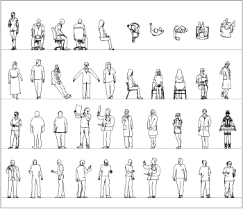 Colección CAD de personas del personal del hospital.