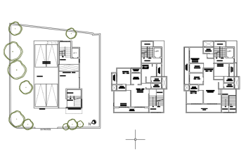 Plano de la casa de 3 plantas de diseño.