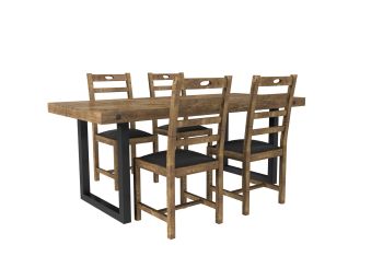 Table à manger et chaises de style industriel Modèles 3DS Max et modèles FBX
