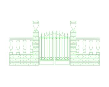 Iron Gate With Stylish Details_5 .dwg
