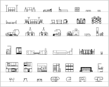 CAD-Sammlung von Innenmöbeln