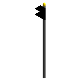 Intersection pedestrian indicator (single red) revit family