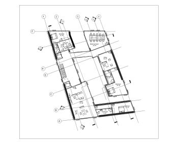 Irregular Shape Multistoried House Design Layout Plan .dwg-2