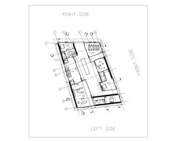 Irregular Shape Multistoried House Design Layout Plan .dwg-1