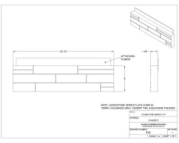 Isometric Detailed View of Ledgestone Series Flat .dwg