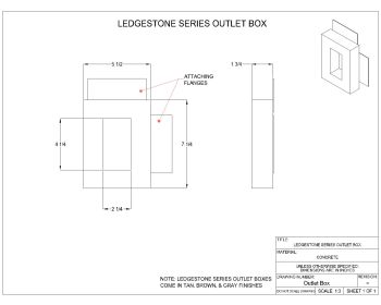Isometric Detailed View of Ledgestone Series Outlet Box .dwg