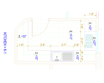 Kitchen Architectural Layout .dwg drawing