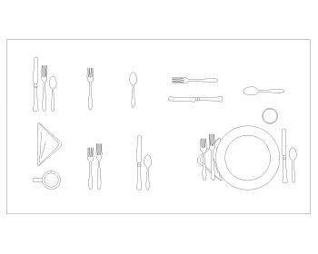 Kitchen Dishware with Dimensions .dwg_1