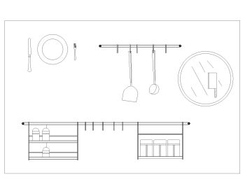 Kitchen Dishware with Dimensions .dwg_2