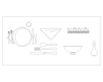Kitchen Dishware with Dimensions .dwg_4
