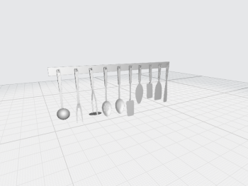 Органайзер для подвесной посуды для декора кухни 19 (3ds Max 2019)