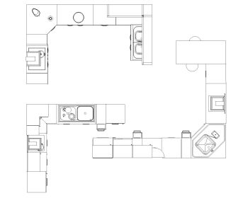 Kitchen with Islan Kitchen Idea Counters & Layouts .dwg_3
