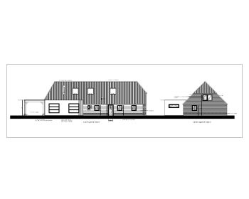 Korean House Design with High Trusses Roof Elevation .dwg_2