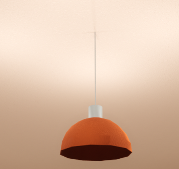 Hanging  Lamp with orange shade revit family