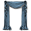 Light blue long curtains(244) skp