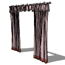 Light pink curtains with dark pink footing(212) skp