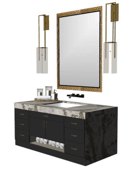 Luxury golden bathroom vanity sink skp