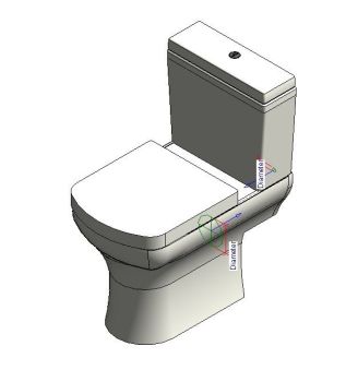 Toilet Cistern, Pan, Seat Cover Revit Family