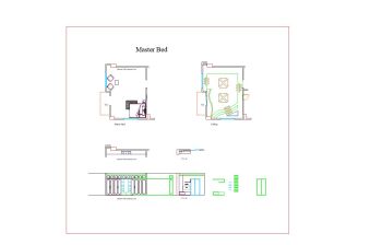 Master Bed Tv Unit and Cabinet Ceiling Design dwg. 