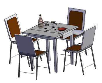 Mesh Table Chair Solidworks