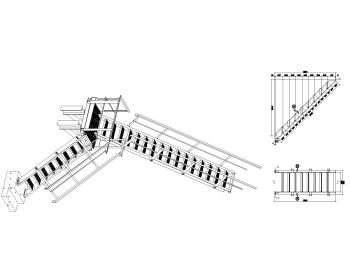 Metal Stair plans, sections, side views & Isometric .dwg_3