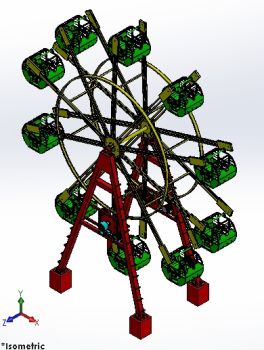 Mini Giant Wheel Ride solidworks model