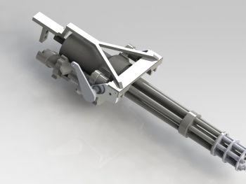 Mini Gun machine model in solidworks