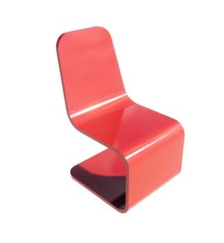 Modern S Red Chair revit model