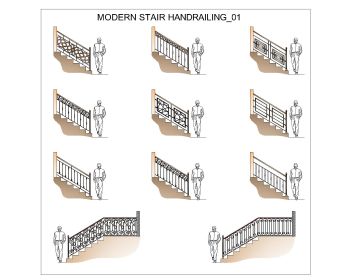 Modern Stair Handralling .dwg-1