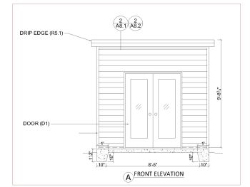 Modern Timber Shed Design Complete design set-18 x 10 Wooden Shed Design Elevation .dwg_1