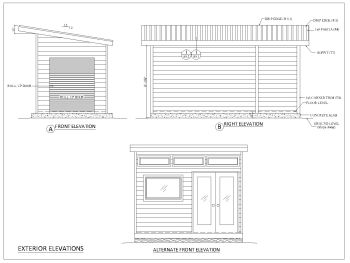 Modern Timber Shed Design Complete design set-18 x 10 Wooden Shed Design Elevation .dwg_12