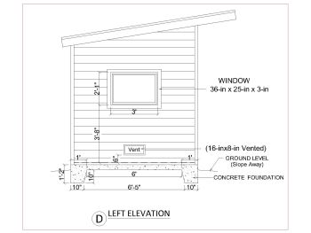 Modern Timber Shed Design Complete design set-18 x 10 Wooden Shed Design Elevation .dwg_3