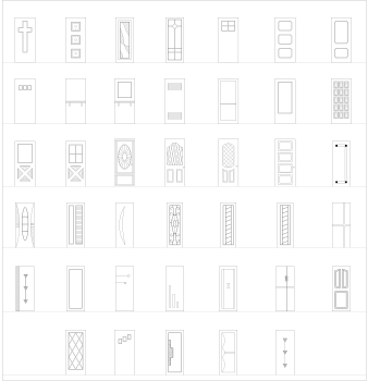 Modern front doors elevations CAD collection dwg
