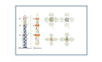  Mosque Minar Plan & Elevation dwg.