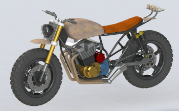 Modello di motocicletta in opera solida