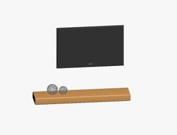 Mount Tv with Wooden Base.max