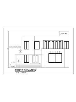 Multistoried Brick Masonry Wall House Design Elevation .dwg_2