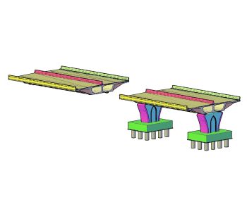 Multi Span Bridges Design 3D View .dwg-2