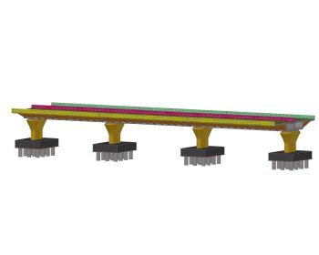 Multi Span Bridges Design 3D View .dwg-3