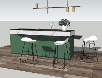 Dining bar with 3 chairs skp