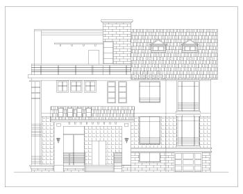 Nigerian Style Multistoried House 2D Elevation .dwg_6
